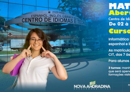 Matrículas para os cursos gratuitos do centro de idiomas e tecnologias começam em fevereiro