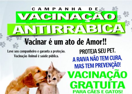 Campanha de vacinação antirrábica começa dia 3 em Nova Andradina